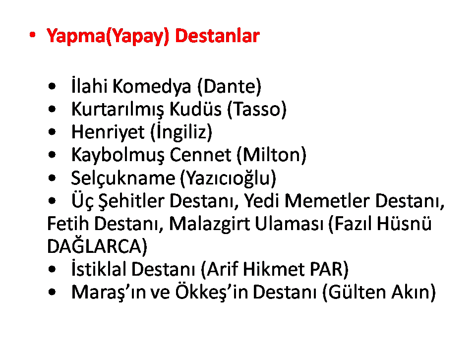 Yapay Destanlar