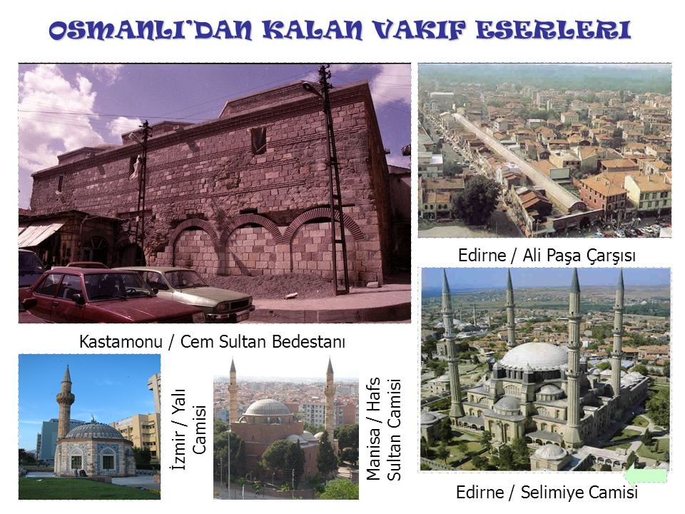 Osmanlı Devletinden günümüze kadar kalan bazı vakıflar..