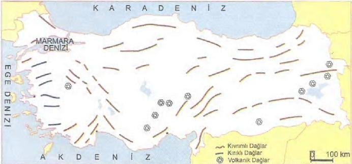 Türkiyedeki Yanardağlar/Volkanlar Haritası