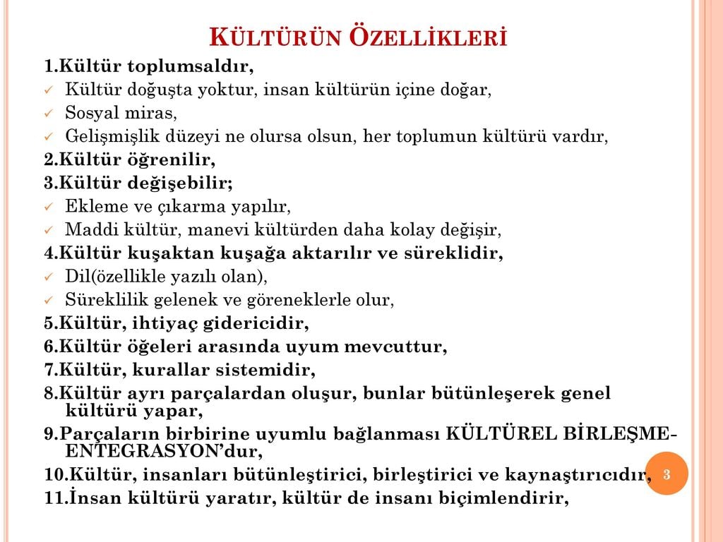 Kulturun Ozellikleri Nedir