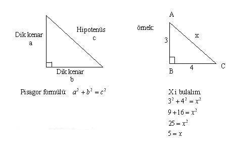  Dik Açılı Üçgenin Kenar ve Açı Özellikleri / Pisagor