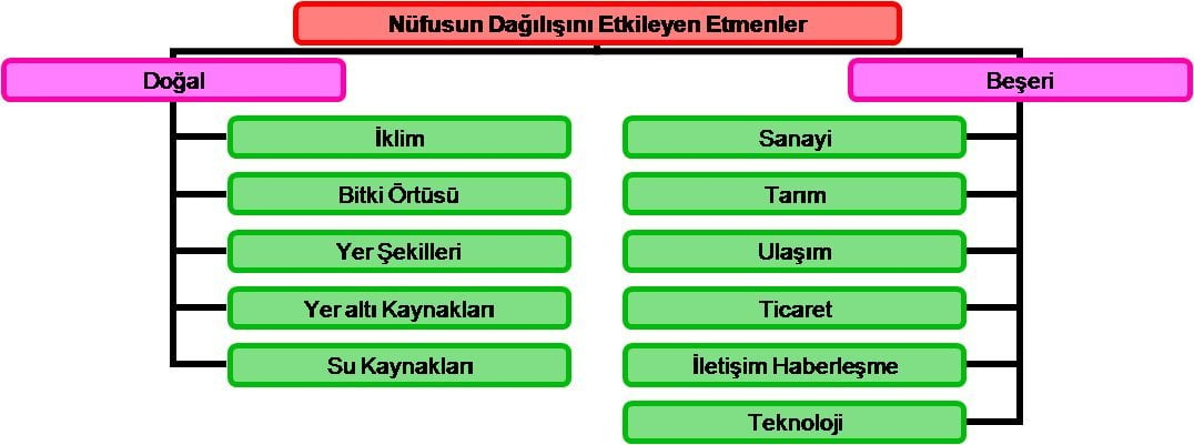 Nüfusun Coğrafi Dağılışını Etkileyen Faktörler